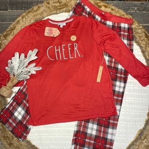 RAE DUNN MENS 2PC SET PAJAMAS “CHEER”